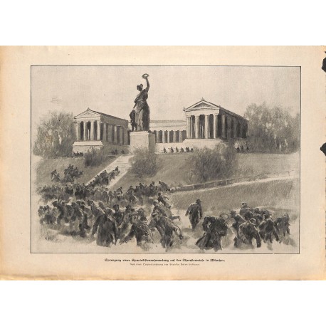 2147	 WWI print 1914/18-	Communists in Munich Theresienwiese	,size:	23,5 x 32,5 cm	, printed on normal paper-	,this print comes 