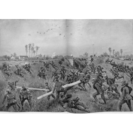 2150	 WWI print 1914/18-	Ypern german soldiers Bixchote-Langemarck-Poelkapelle 1915	,size:	47 x 32,5 cm	, printed on normal pape