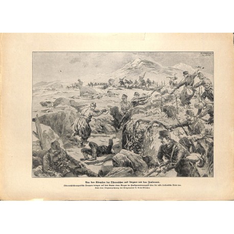 2172	 WWI print 1914/18-	Italian Austrian Hungarian soldiers trench	,size:	23,5 x 32,5 cm	, printed on normal paper-	,this print