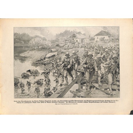 2178	 WWI print 1914/18-	russian tanks german soldiers Tarnopol 	,size:	23,5 x 32,5 cm	, printed on normal paper-	,this print co