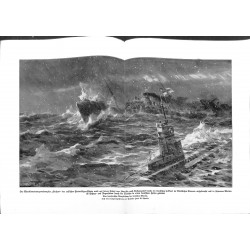 2183	 WWI print 1914/18-	Steamer SUCHAN  german submarine U-Boot 	,size:	47 x 32,5 cm	, printed on normal paper-	,this print com