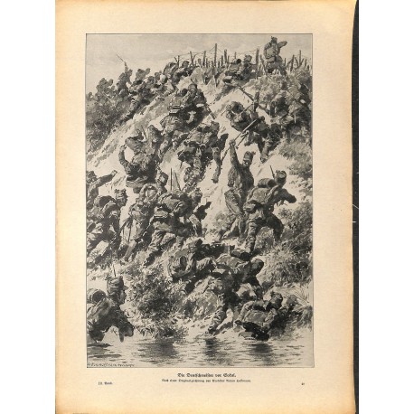 2195	 WWI print 1914/18-	Deutschmeister Sokal storm	,size:	47 x 32,5 cm	, printed on normal paper-	,this print comes from the ge