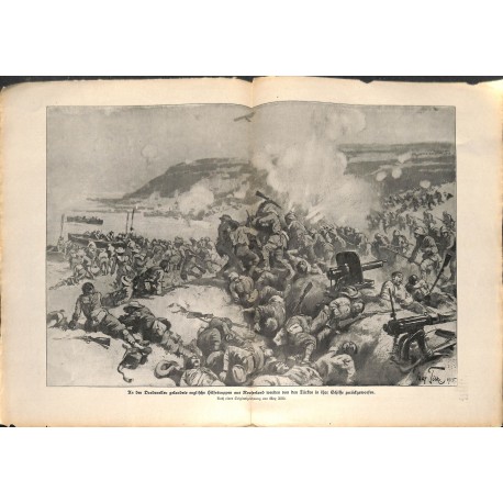 2196	 WWI print 1914/18-	Gallipoli ANZAC troops Dardanellen Chanakkale 	,size:	23,5 x 32,5 cm	, printed on normal paper-	,this p