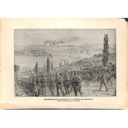 2203	 WWI print 1914/18-	Brest-Litwosk KuK soldiers marshing	,size:	23,5 x 32,5 cm	, printed on normal paper-	,this print comes 