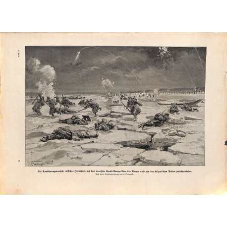 2206	 WWI print 1914/18-	Sankt-Georg-Arm  Donau russian soldiers battlefield	,size:	23,5 x 32,5 cm	, printed on normal paper-	,t