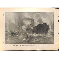 2209	 WWI print 1914/18-	English Tank Steamer German U-Bot submarine	,size:	23,5 x 32,5 cm	, printed on normal paper-	,this prin