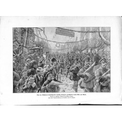 2226	 WWI print 1914/18-	German troops back home Cologne Rhein	,size:	47 x 32,5 cm	, printed on normal paper-	,this print comes 