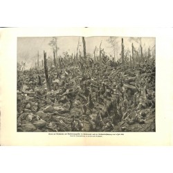 2244	 WWI print 1914/18-	Priesterwald 1915 german soldiers storm french trench	,size:	47 x 32,5 cm		,this print comes from the g