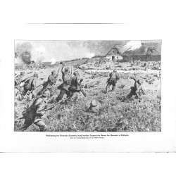 2260	 WWI print 1914/18-	Leonowka german soldiers attack trench	,size:	23,5 x 32,5 cm		,this print comes from the german book "I