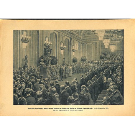 2276	 WWI print 1914/18-	Spetember 1918 Wilhelm II. speech Krupp company	,size:	23,5 x 32,5 cm		,this print comes from the germa