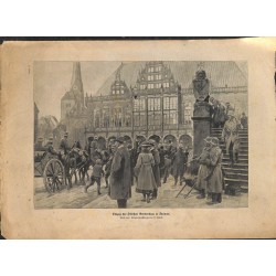 2277	 WWI print 1914/18-	Division Gerstenberg in Bremen german soldiers	,size:	23,5 x 32,5 cm	, printed on normal paper-	,this p