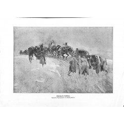 2279	 WWI print 1914/18-	German soldiers artillery horses	,size:	23,5 x 32,5 cm		,this print comes from the german book "Illustr