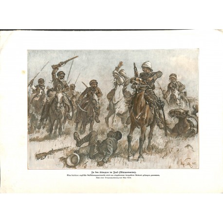 2290	 WWI print 1914/18-	Iraq English Cavalry Arabs english soldiers	,size:	23,5 x 32,5 cm		,this print comes from the german bo