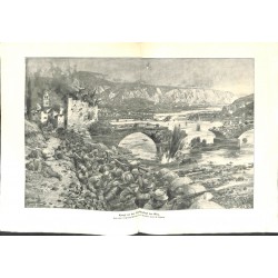 2304	 WWI print 1914/18-	bridge Görz austro-hungarian soldiers	,size:	47 x 32,5 cm	, printed on normal paper-	,this print comes 