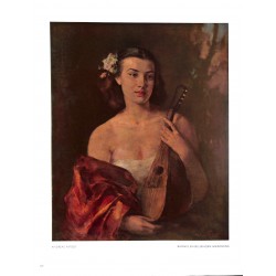 6076	-	young girl with instrument 	by Andreas Patzelt	color painting	