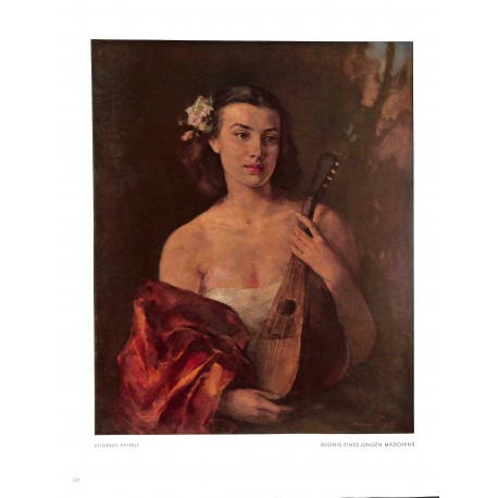 6076	-	young girl with instrument 	by Andreas Patzelt	color painting	