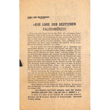 2783	 WWII leaflet Russia 	-	Neue Lüge der deutschen Falschmünzer sowjetisches Informationsbüro		russian leaflet f