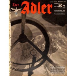 0644	 DER ADLER	 -No.	2	-1943	 vintage German Luftwaffe Magazine Air Force WW2 WWII 