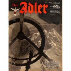 0646	 DER ADLER	 -No.	2	-1943	 vintage German Luftwaffe Magazine Air Force WW2 WWII 