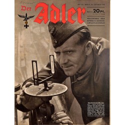 0667	 DER ADLER	 -No.	22	-1943	 vintage German Luftwaffe Magazine Air Force WW2 WWII 