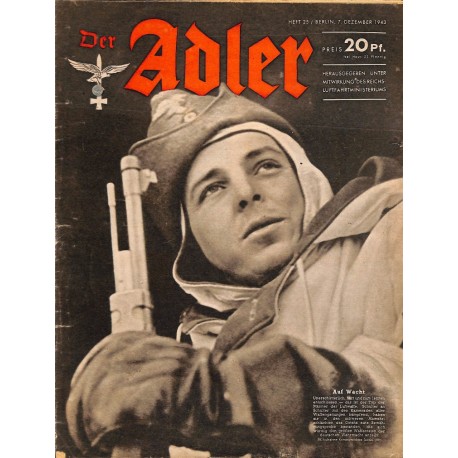 0678	 DER ADLER	 -No.	25	-1943	 vintage German Luftwaffe Magazine Air Force WW2 WWII