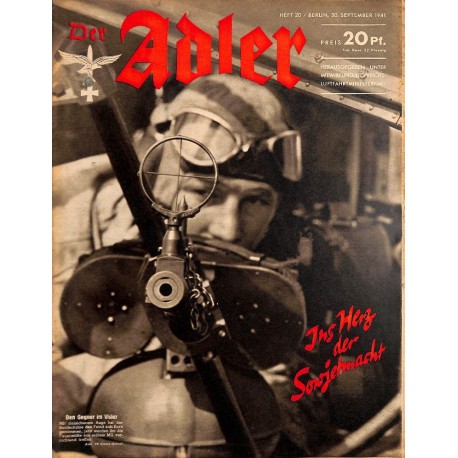 0696	 DER ADLER	 -No.	20	-1941	 vintage German Luftwaffe Magazine Air Force WW2 