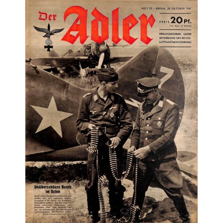 0702	 DER ADLER	 -No.	22	-1941	 vintage German Luftwaffe Magazine Air Force WW2 WWII 