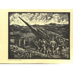 7532	 Original Third Reich print 1940's WWII -		Batterie in Stellung