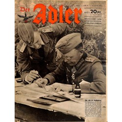 0730	 DER ADLER	 -No.	17	-1943	 vintage German Luftwaffe Magazine Air Force WW2 WWII 