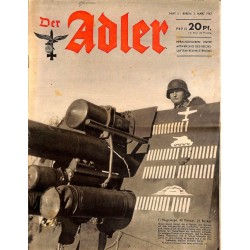 0738	 DER ADLER	 -No.	5	-1943	 vintage German Luftwaffe Magazine Air Force WW2 WWII 