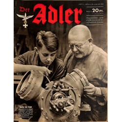 0748	 DER ADLER	 -No.	2	-1942	 vintage German Luftwaffe Magazine Air Force WW2 WWII