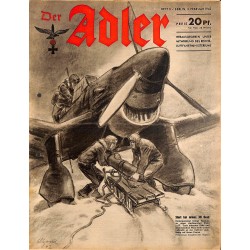 0749	 DER ADLER	 -No.	3	-1942	 vintage German Luftwaffe Magazine Air Force WW2 WWII 