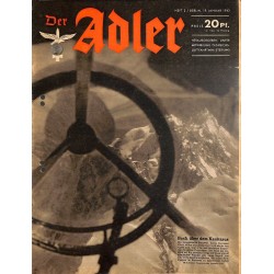 0765	 DER ADLER	 -No.	2	-1943	 vintage German Luftwaffe Magazine Air Force WW2 WWII