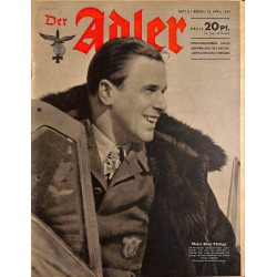 0771	 DER ADLER	 -No.	8	-1943	 vintage German Luftwaffe Magazine Air Force WW2 WWII 