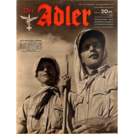 0773	 DER ADLER	 -No.	23	-1942	 vintage German Luftwaffe Magazine Air Force WW2 WWII