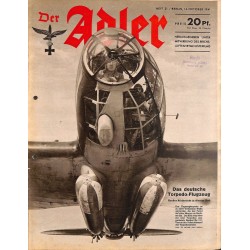 0777	 DER ADLER	 -No.	21	-1941	 vintage German Luftwaffe Magazine Air Force WW2 WWII 