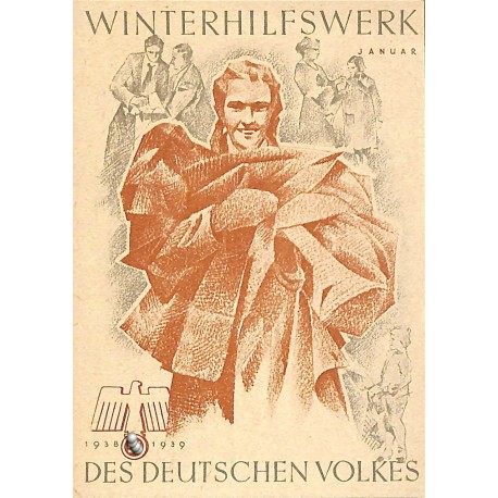 5244	 WHW sticker	 1938/1939 Januar collecting clothes	Winterhilfswerk Third Reich collection	