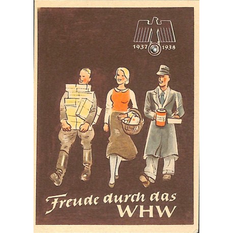 5249	 WHW sticker	 1937/1937 Freude durch das WHW	Winterhilfswerk Third Reich collection	