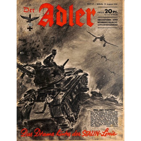 0789	 DER ADLER	 -No.	17	-1941	 vintage German Luftwaffe Magazine Air Force WW2 WWII 