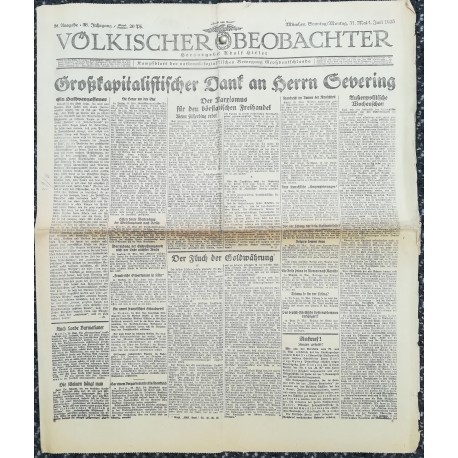 10740	 Kampfzeit VÖLKISCHER BEOBACHTER	 No. 54	 31.Mai/1.Juni 1925	 Großkapitalistischer Dank an Herrn Severing, Rassenfrage	