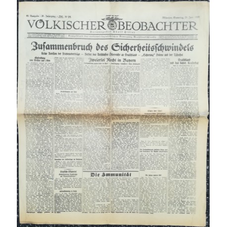 10755	 Kampfzeit VÖLKISCHER BEOBACHTER	 No. 69	 20.Juni 1925	 Zusammenbruch des Sicherheitsschwindels			