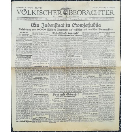 10759	 Kampfzeit VÖLKISCHER BEOBACHTER	 No. 73	 25.Juni 1925	 Ein Judenstaat in Sowjetjudäa			