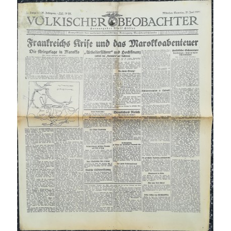 10761	 Kampfzeit VÖLKISCHER BEOBACHTER	 No. 75	 27.Juni 1925	 Frankreichs Krise und das Marokkoabenteuer		