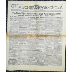 10762	 Kampfzeit VÖLKISCHER BEOBACHTER	 No. 77	 30.Juni 1925	 Bolschewistische Ermordung eines Nationalsozialisten	