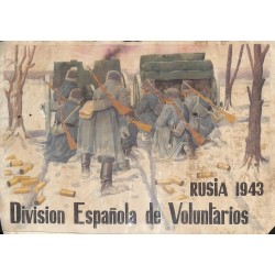 10510	 Poster Division Azul	 soldiers artillery winter Russia 1943	