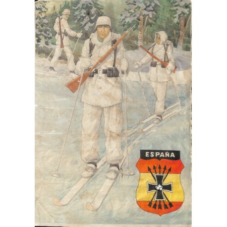 10550	 Poster Division Azul	  soldiers skier winter	