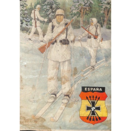 10552	 Poster Division Azul	 winter skier soldiers	