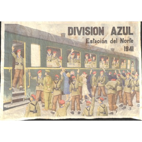 10558	 Poster Division Azul	 Estacion del Norte 1941 train station