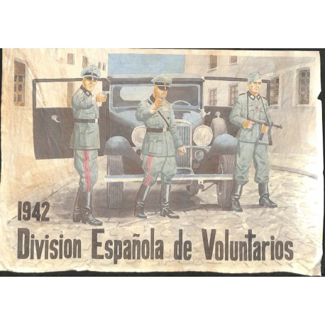 10576	 Poster Division Azul	 1942 car soldiers uniforms Division Espanola de Voluntarios	