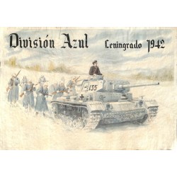 10579	 Poster Division Azul	 Russia winter Leningrad 1942 tank soldiers	